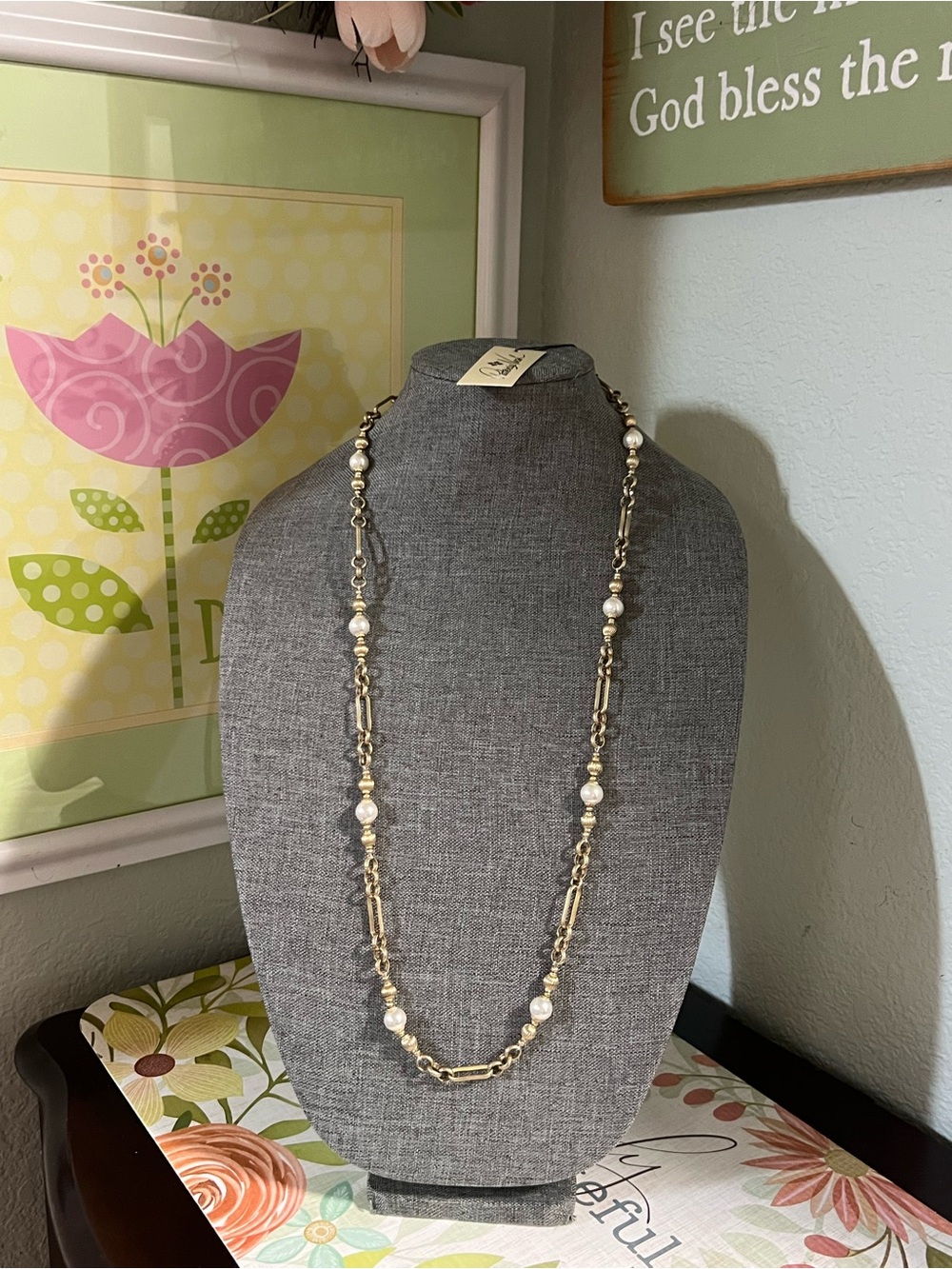 NWT Patricia Nash Gold Chain Necklace with Pearls #PNNK - Picture 9 of 9